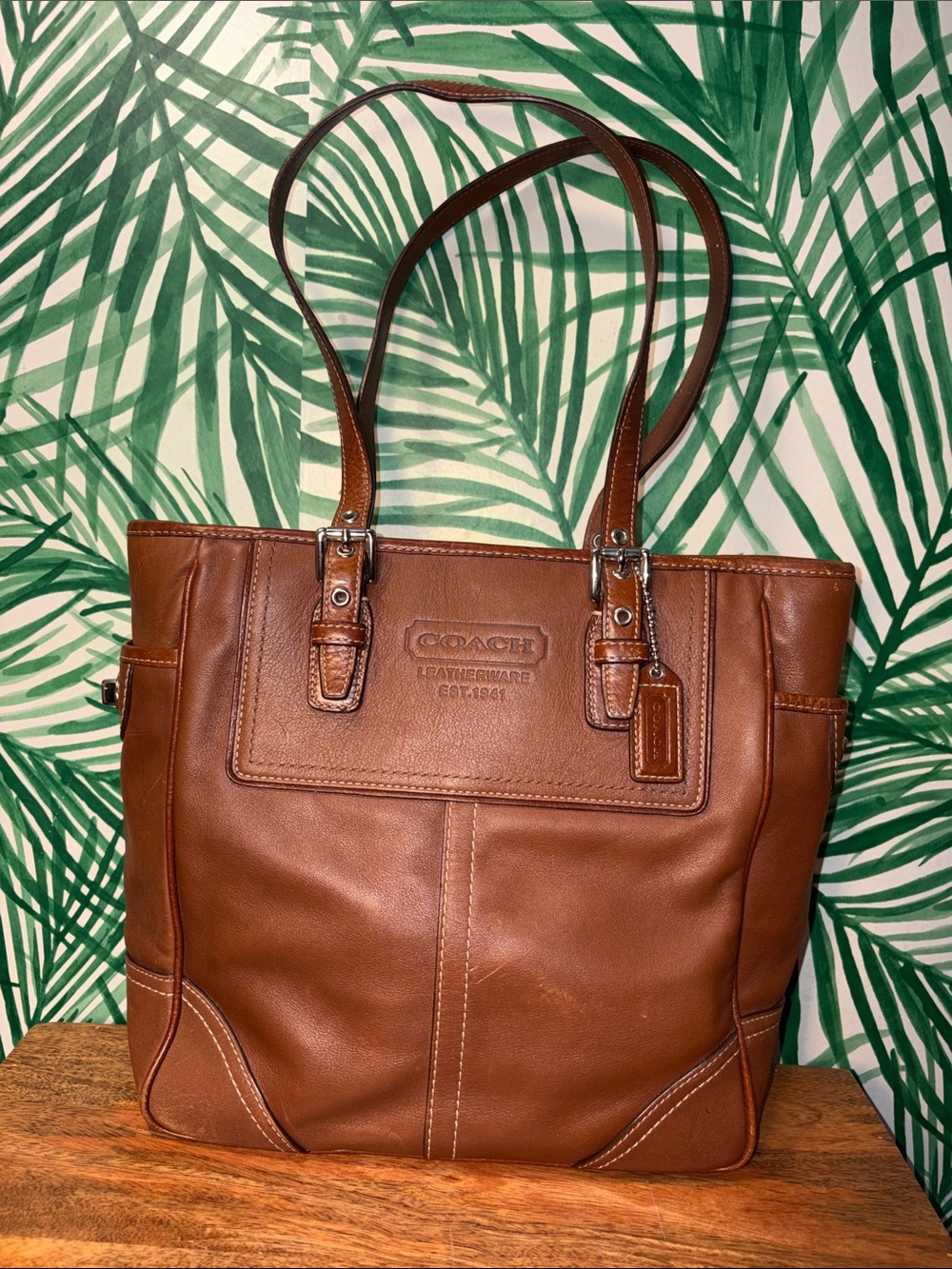 Coach Gallery East West Brown Leather Tote Bag F11396
